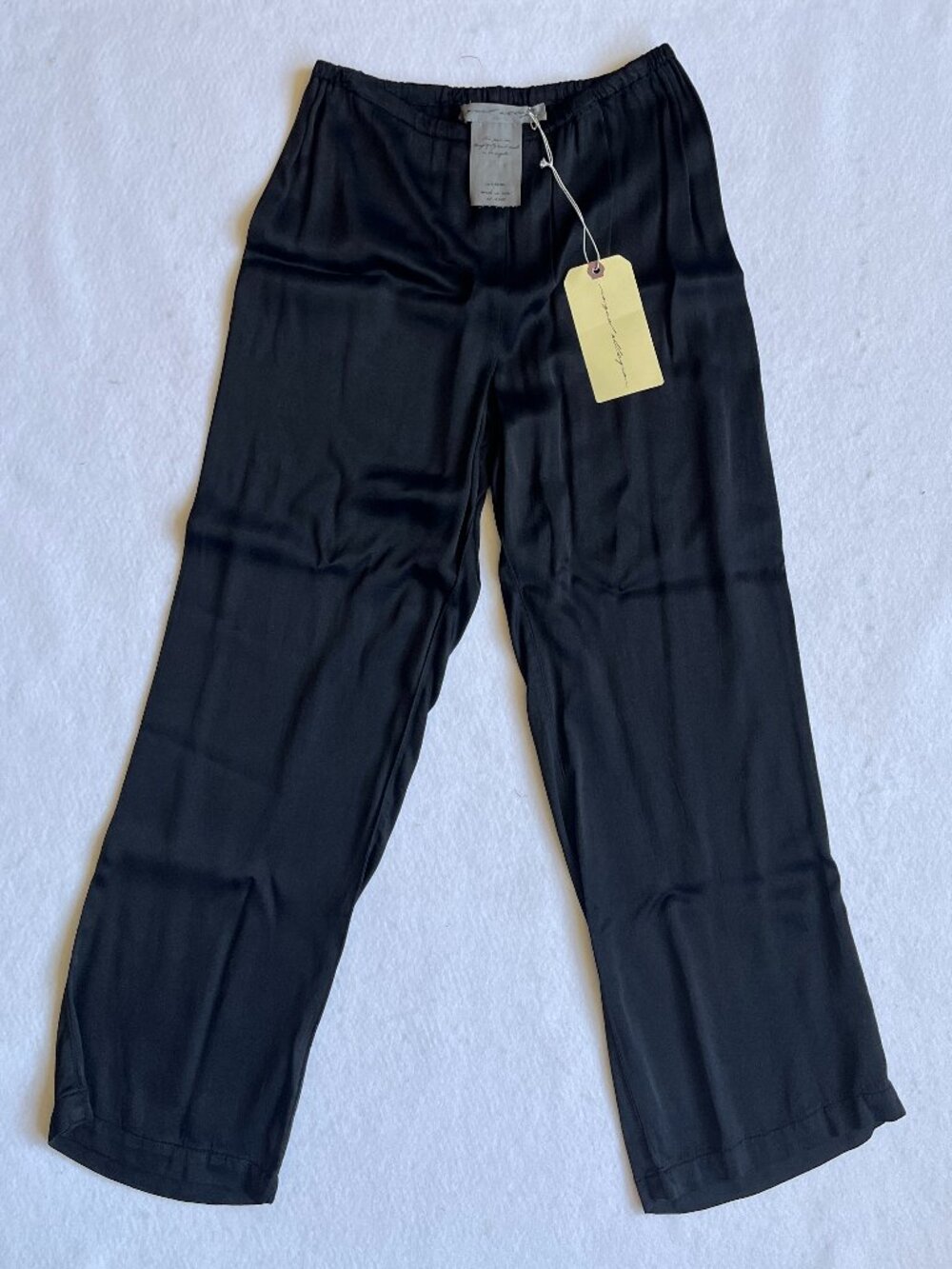 Raquel Allegra NWT Black Satin Pants Cropped Phoenix Size 1 Small